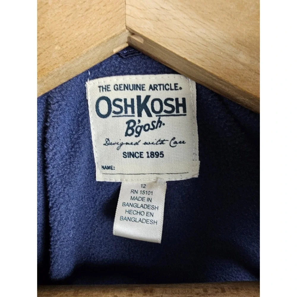 Oshkosh B'gosh Navy Blue Quilted Stylish‎ Puffer Long Jacket Size 12